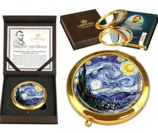 Van Gogh: Csillagos Éj, nagyítós kézitükör fém tokban, díszdobozban