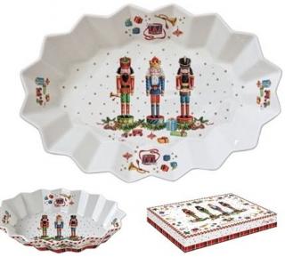 Vintage Nutcracker porcelán ovál tál, dobozban