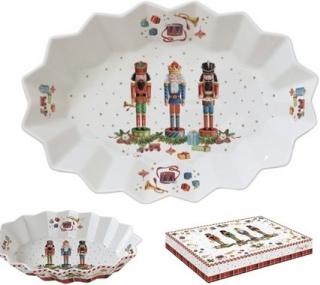 Vintage Nutcrackers porcelán ovál tálca, dobozban