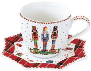 Vintage Nutcrackers porcelán teás csésze aljjal, dobozban