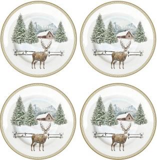 White Forest 4 darabos porcelán desszerttányér szett díszdobozban