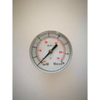 16 Bar, 1/4 col hátsó csatlakozású manométer Ø63