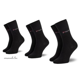 Fila 3 pár unisex hosszú szárú zokni fekete