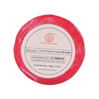 Khadi Natural Rose - Honey Loofah Ayurvédikus Luffa Szappan Rózsamézzel 100 g