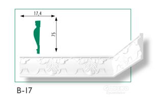 B-17 polisztirol oldalfali díszléc 17x75 mm