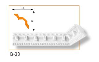 B-23 mintás polisztirol díszléc 70x71 mm
