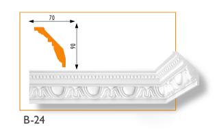 B-24 mintás polisztirol díszléc 70x90 mm