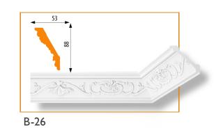 B-26 mintás polisztirol díszléc 53x88 mm