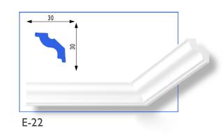 E-22 polisztirol díszléc 30x30 mm
