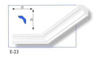 E-23 polisztirol díszléc 22x22 mm
