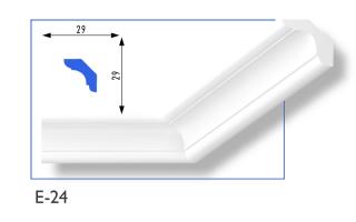E-24 polisztirol díszléc 29x29 mm