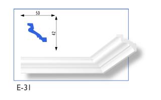 E-31 polisztirol díszléc 50x42 mm