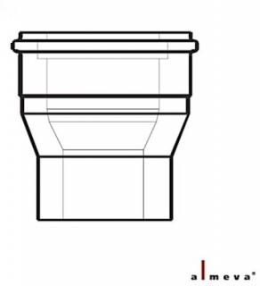Almeva LIK koncentrikus bővítő idom 60/100-80/125 mm PPH/PPH