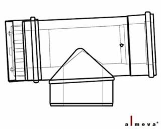 Almeva LIK koncentrikus ellenőrző T idom 60/100 mm PPH/PPH
