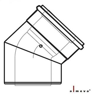 Almeva LIK koncentrikus füstcső könyök idom 45° 60/100 mm PPH/PPH