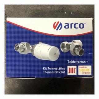 Radiátor szelep szett egyenes 1/2" termosztatikus vascsőre Arco KCT-02