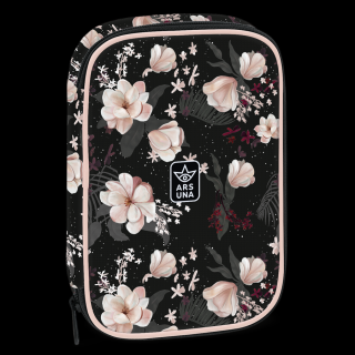 Ars Una Flowery Black többszintes tolltartó