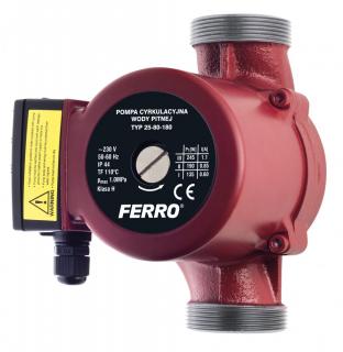 Ferro 25-80 180 keringető szivattyú, 8 m emelőmagasság, ivóvizes