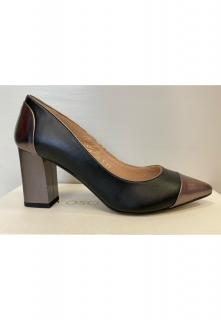 Rosa Bianca fekete-bronz magas sarkú cipő