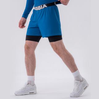 NEBBIA - Férfi edző short kétrétegű 318 (blue) (L) - NEBBIA