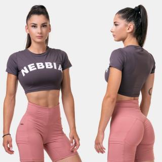 NEBBIA - Fitness crop top Sporty HERO 584 (marron) (M) - NEBBIA