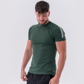 NEBBIA - Fitness póló férfi 326 (dark green) (L) - NEBBIA