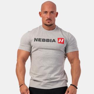 NEBBIA - Fitness póló férfi Red &quot;N&quot; 292 (light grey) (L) - NEBBIA