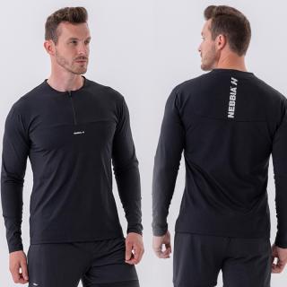 NEBBIA - Hosszú ujjú fitness felső férfi 329 (black) (L) - NEBBIA