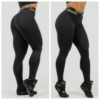 NEBBIA - Magas derekú fitness leggings 840 (black-gold) (M) - NEBBIA