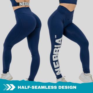 NEBBIA - Magas derekú fitness leggings GLUTE CHECK 613 (dark blue) (L) - NEBBIA