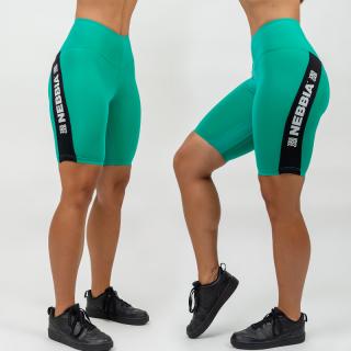 NEBBIA - Női biciklis short magas derékkal ICONIC 238 (green) (XS) - NEBBIA