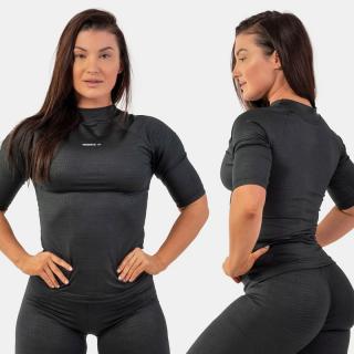 NEBBIA - Női fitness póló PYTHON 416 (black) (XS) - NEBBIA