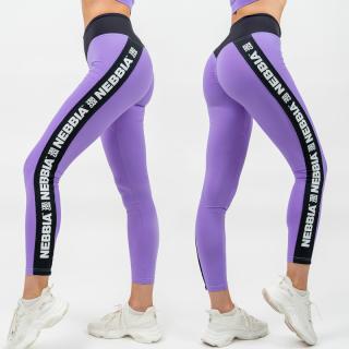 NEBBIA - Női magas derekú fitness leggings ICONIC 209 (lila) (L) - NEBBIA