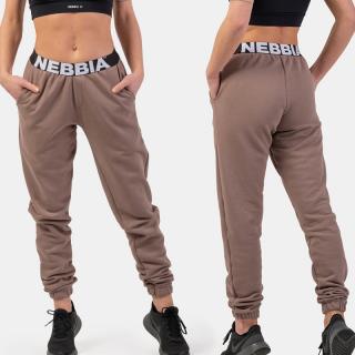 NEBBIA - Női pamut melegítőnadrág ICONIC 408 (brown) (XS) - NEBBIA