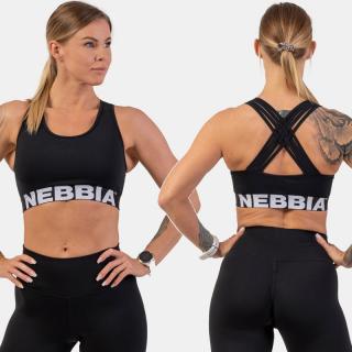 NEBBIA - Női sportmelltartó CROSS BACK 410 (black) (L) - NEBBIA