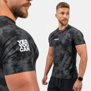 NEBBIA - Terepmintás kompressziós férfi póló 338 (black) (L) - NEBBIA