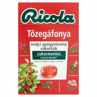 Ricola Tőzegáfonya Cukormentes Svájci Gyógynövény Cukorka 40 g