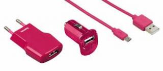 Hama: Hama Picco Charging Set for micro USB (Pink) (PlayStation 4)