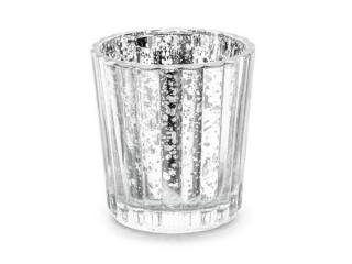 gyertyatartó üvegpohár 6 cm - ezüst
