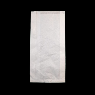 Éltalpas, oldalredős papírtasak 19x38 + 2*6 cm, fehér