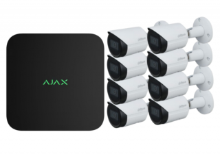 AJAX NVR BL - 16 Csatornás hálózati rögzítő - Fekete +8db Dahua 4 Mpx-es IP kamera