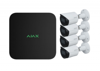AJAX NVR BL - 8 Csatornás hálózati rögzítő - Fekete +4db Dahua 4Mpx-es IP kamera