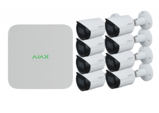 AJAX NVR WH - 16 Csatornás hálózati rögzítő - Fehér +8db Dahua 4 Mpx-es IP kamera