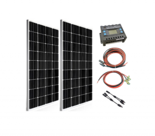 Szigetüzemű napelem rendszer 2x170w napelem + 30A töltésvezérlő