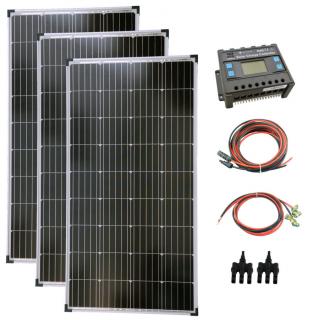 Szigetüzemű napelem rendszer 3x170W komplett szett + 2000 wattos szinuszos inverter + 40A töltésvezérlő