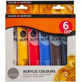 Daler Rowney Simply akrilfesték készlet 6*75ml