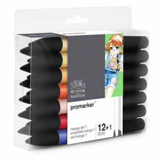 PROMARKER KÉTVÉGŰ ALKOHOLOS FILCTOLL KÉSZLET - 12+1 DB, MANGA SET 1