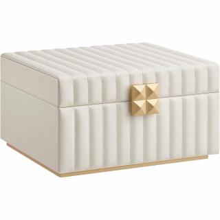 2 szintes ékszerdoboz tükörrel, kivehető tárolóval, felhőfehér