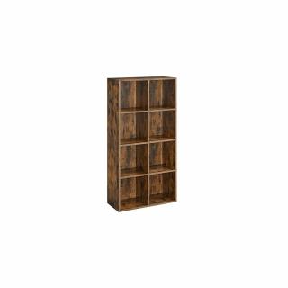 8-kockás könyvespolc 65,5 x 30 x 13,5 cm, rusztikus barna
