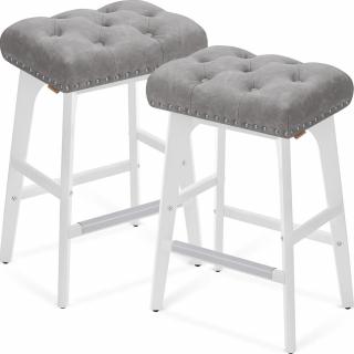 Bárszék 2db-os szett, 66 cm magas, szürke/fehér